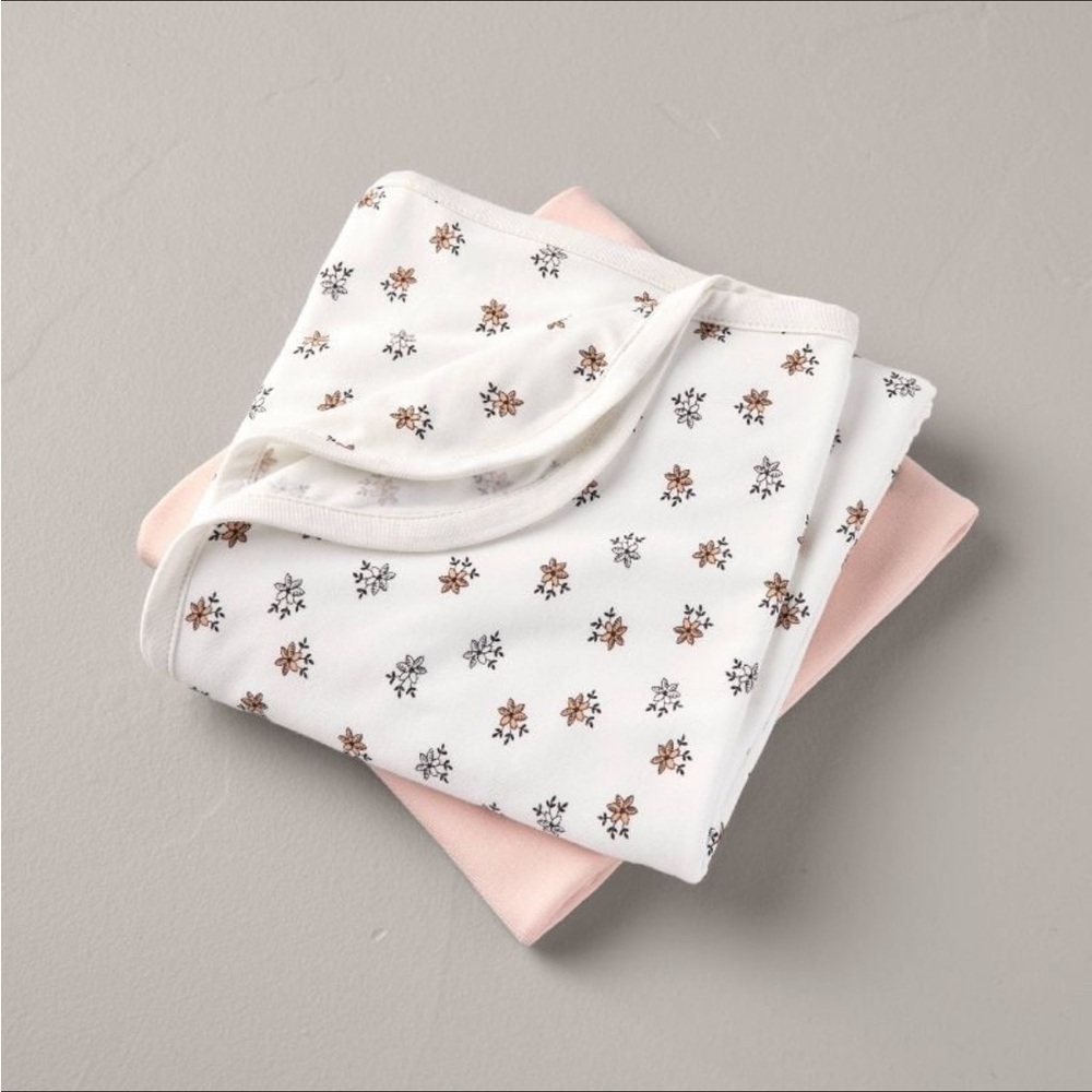 Floral & Dusty Pink Baby Swaddle Blankets 2pk - Hearth & Hand™ Magnolia